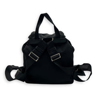 Logo Backpack Black in Nylon, Silver hardware