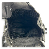 Logo Backpack Black in Nylon, Silver hardware