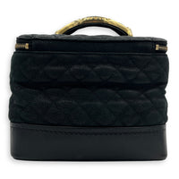 Globe Trotter Top Handle Bag Black in Caviar Leather, Gold hardware
