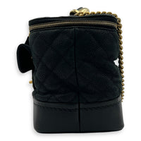 Globe Trotter Top Handle Bag Black in Caviar Leather, Gold hardware