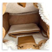 C25 Hobo Medium Brown Shoulder Bag in Shearling, Gold hardware