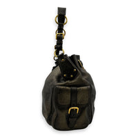 Vit Daino Green Shoulder Bag in Calfskin, Gold hardware