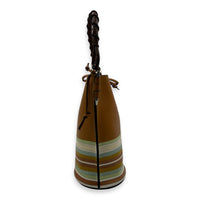 Gate Brown Bucket Bag in Calfskin, Silver hardware