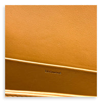 Triomphe Teen Khaki and Brown Shoulder Bag in Canvas, Gold hardware