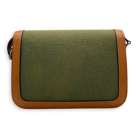 Triomphe Teen Khaki and Brown Shoulder Bag in Canvas, Gold hardware