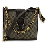 Dionysus Grey Tote Bag in Coated Canvas, Mixed hardware