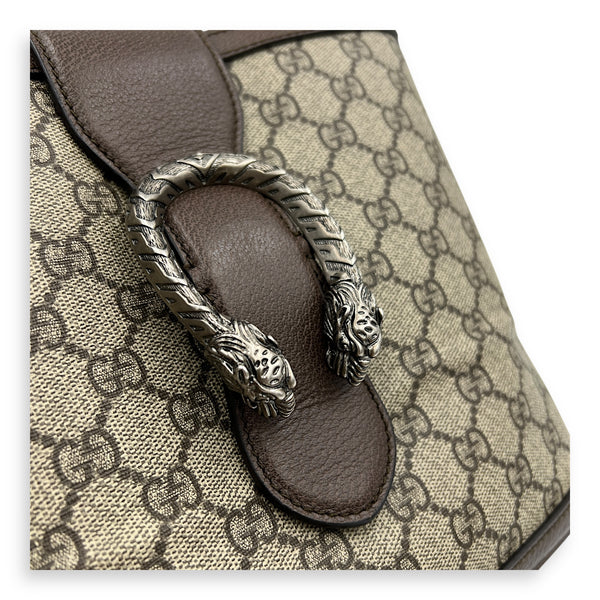 Dionysus Grey Tote Bag in Coated Canvas, Mixed hardware