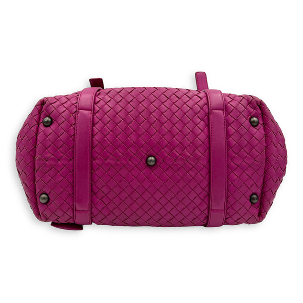 Intrecciato Boston Pink in Nappa Leather, Gunmetal hardware