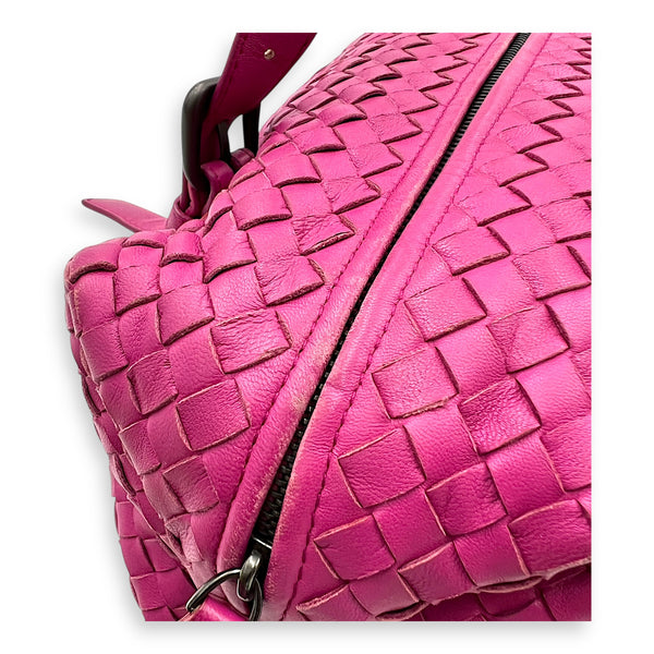 Intrecciato Boston Pink in Nappa Leather, Gunmetal hardware
