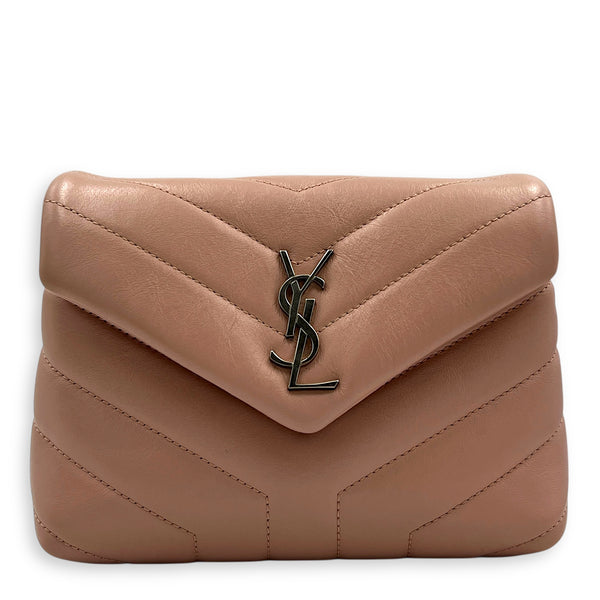 Loulou Shoulder Bag Pink in Lambskin, Silver hardware