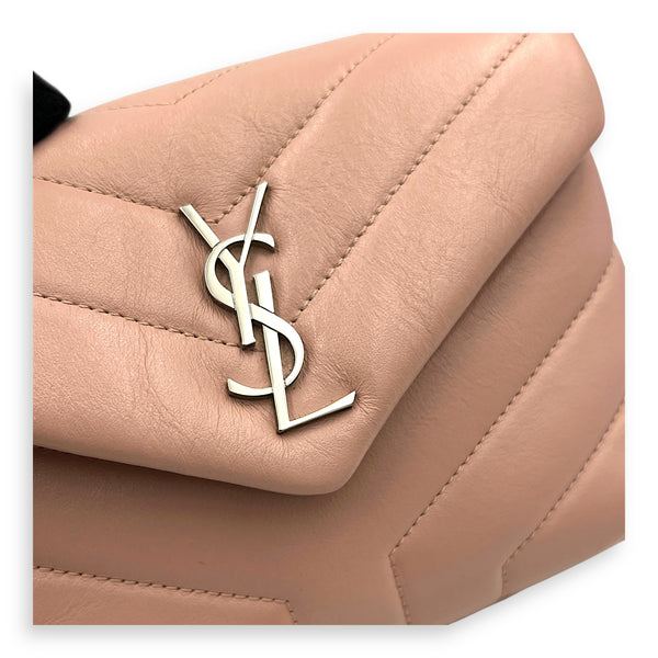 Loulou Shoulder Bag Pink in Lambskin, Silver hardware