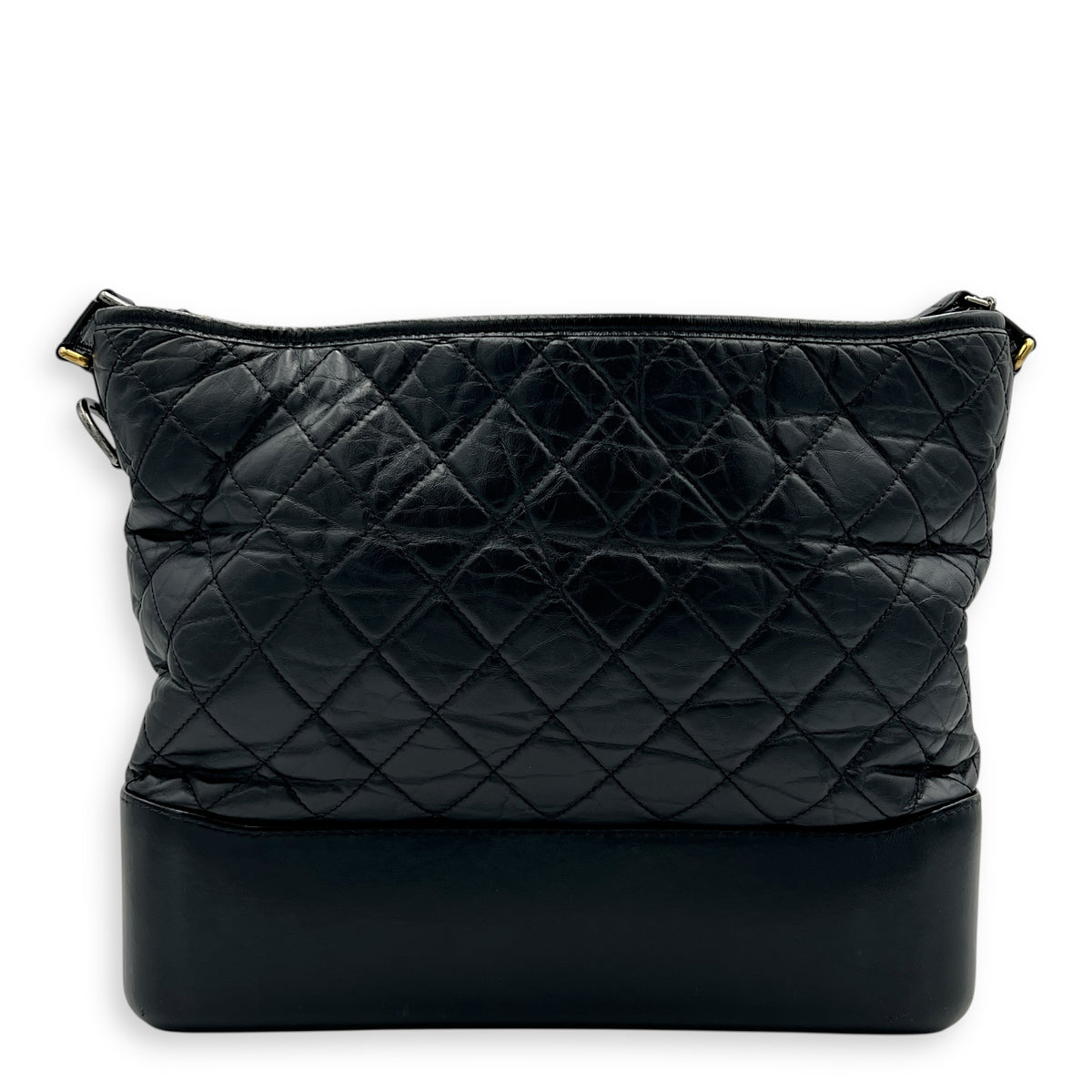 Gabrielle Shoulder Bag Black in Calfskin, Mixed hardware