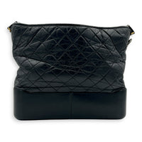 Gabrielle Shoulder Bag Black in Calfskin, Mixed hardware