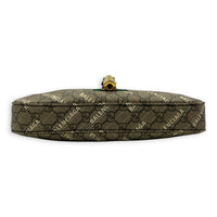 Jackie 1961 Grey Shoulder Bag in Coated Canvas, Gold hardware