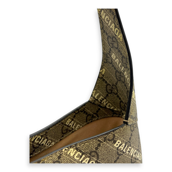 Jackie 1961 Grey Shoulder Bag in Coated Canvas, Gold hardware
