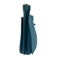 Evelyne III Blue Shoulder Bag in Clemence, Silver hardware