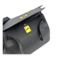 Kelly 28 Noir Top Handle Bag in Togo, Gold hardware