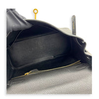 Kelly 28 Noir Top Handle Bag in Togo, Gold hardware