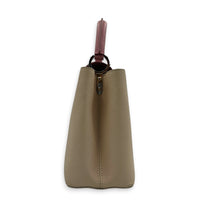 Capucines Top Handle Bag Beige in Taurillon Leather, Gold hardware