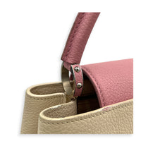 Capucines Top Handle Bag Beige in Taurillon Leather, Gold hardware
