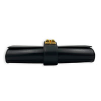 Medor Noir Clutch in Box Calfskin, Gold hardware