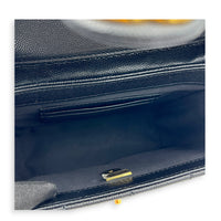 23C Vanity Box Top Handle Bag Black in Caviar Leather, Gold hardware