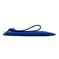 Intrecciato Pouch Blue in Calfskin, Silver hardware
