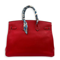 Birkin 35 Rouge Casaque Top Handle Bag in Epsom, Permabrass hardware