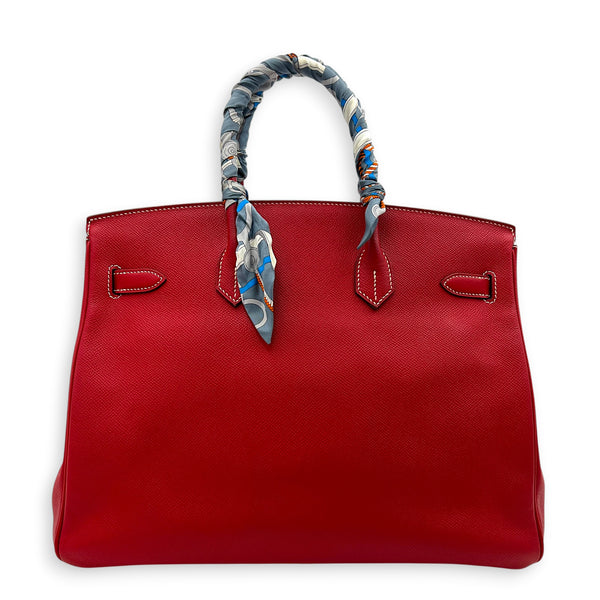 Birkin 35 Rouge Casaque Top Handle Bag in Epsom, Permabrass hardware