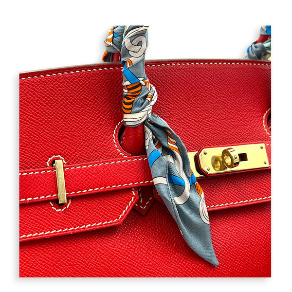 Birkin 35 Rouge Casaque Top Handle Bag in Epsom, Permabrass hardware