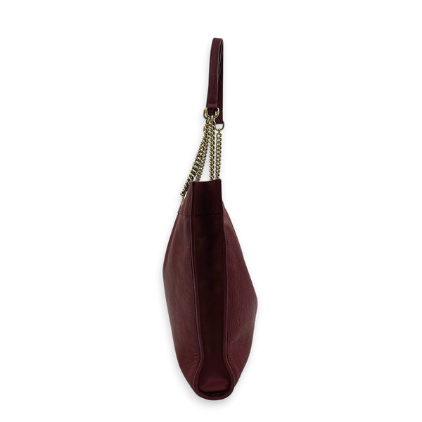Rajah Tote Bag Red in Calfskin, Gold hardware