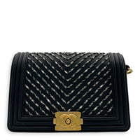 Boy Belt Bag Black in Calfskin, Gold hardware
