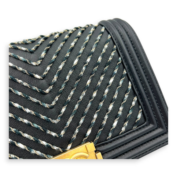 Boy Belt Bag Black in Calfskin, Gold hardware