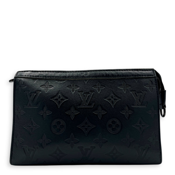 Gaston Wearable Wallet Crossbody Bag Black in Calfskin, Black hardware