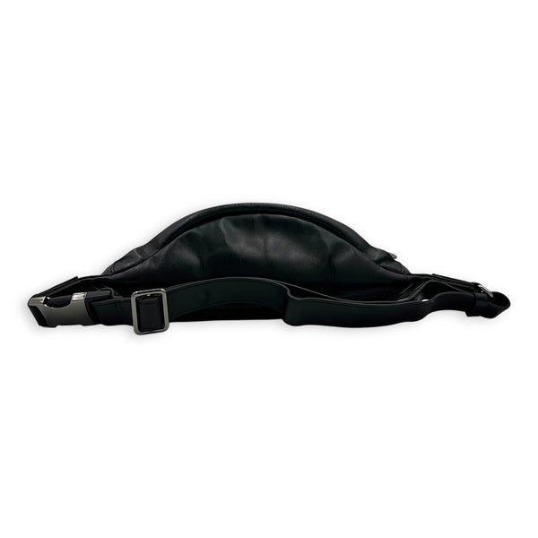 BumBag Belt Bag Black in Coated Canvas, Silver hardware