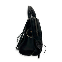 City Mini Woven Top Handle Bag in Mixed Calfskin, Silver hardware