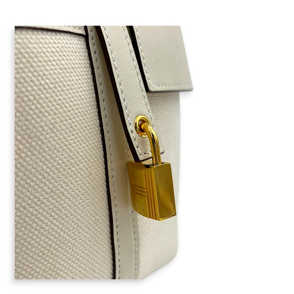Picotin Cargo 18 Nata Top Handle Bag in Canvas, Gold hardware