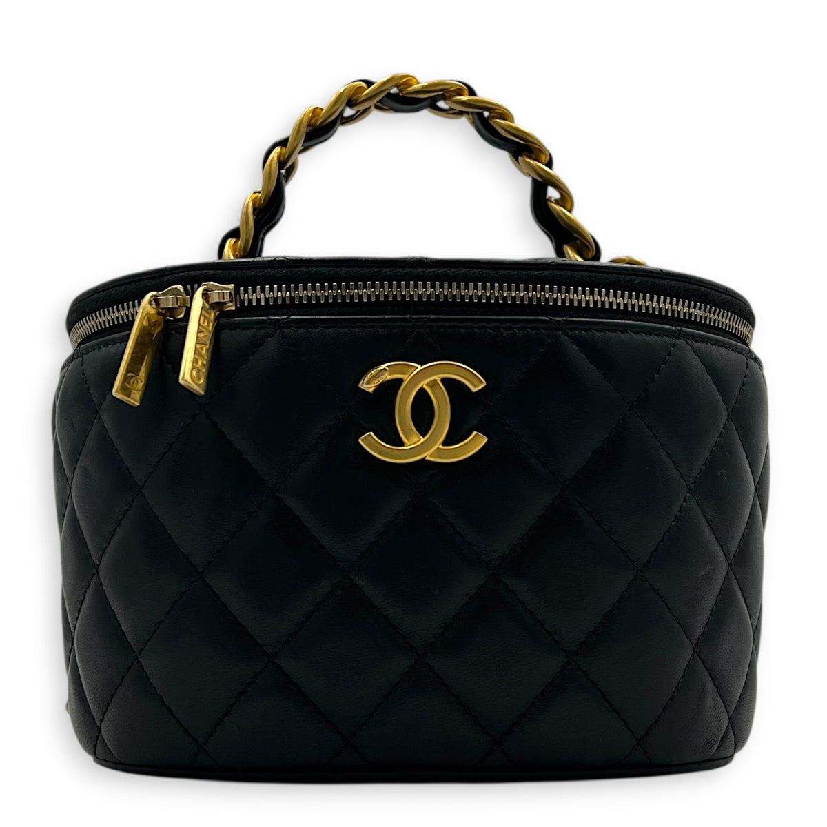 CC Vanity Bag Black in Lambskin, Gold hardware