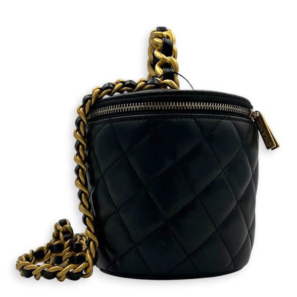 CC Vanity Bag Black in Lambskin, Gold hardware