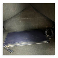 Logo Tote Bag Black in Calfskin, Silver hardware
