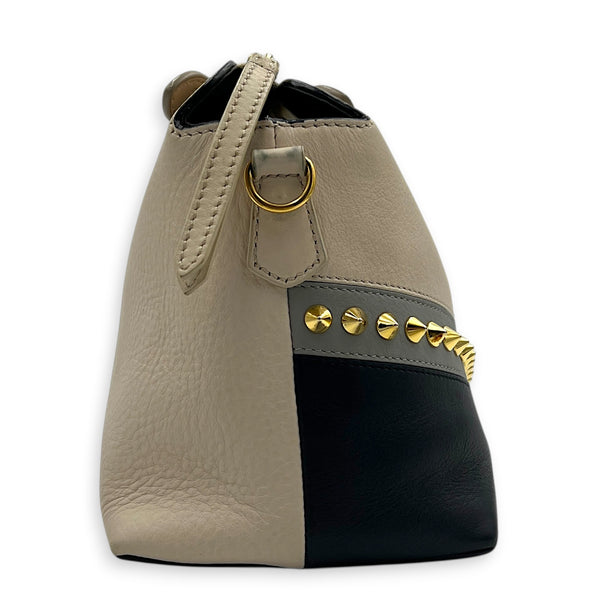 By The Way Crossbody Bag Beige in Calfskin, Gold hardware