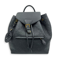 Montsouris Backpack Black in Empreinte Leather, Gold hardware