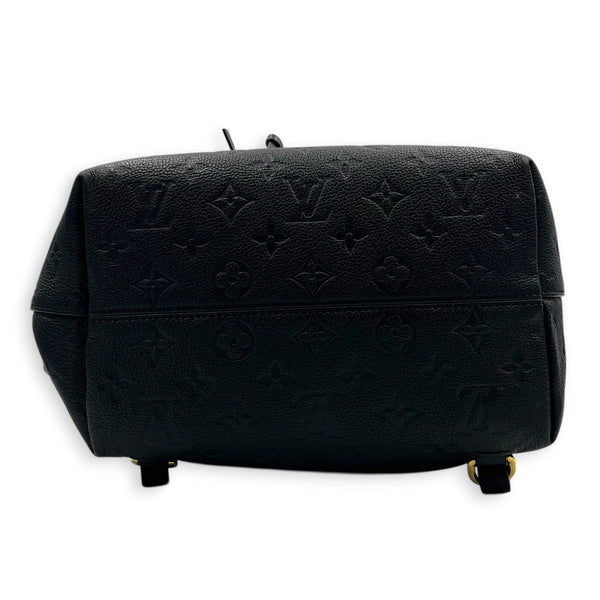 Montsouris Backpack Black in Empreinte Leather, Gold hardware