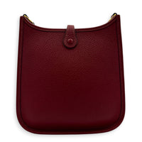 Evelyne Mini Rouge Grenat Crossbody Bag in Clemence, Gold hardware
