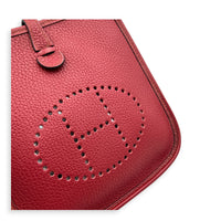 Evelyne Mini Rouge Grenat Crossbody Bag in Clemence, Gold hardware