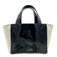 NA Top Handle Bag Black in Patent Leather, Silver hardware