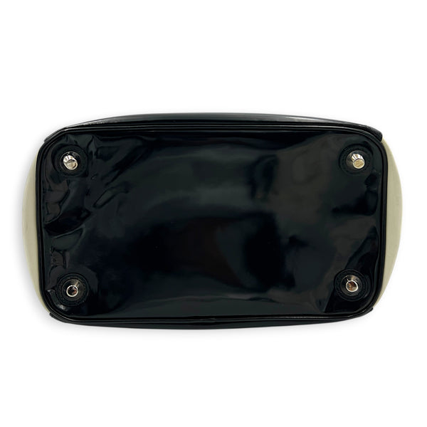 NA Top Handle Bag Black in Patent Leather, Silver hardware