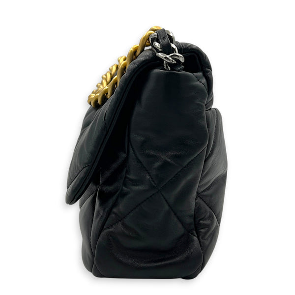 C19 Shoulder Bag Medium Black in Lambskin, Gold hardware