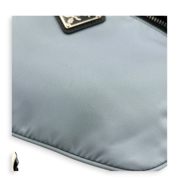 Logo Belt Bag Blue in Nylon, Silver hardware