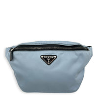 Logo Belt Bag Blue in Nylon, Silver hardware